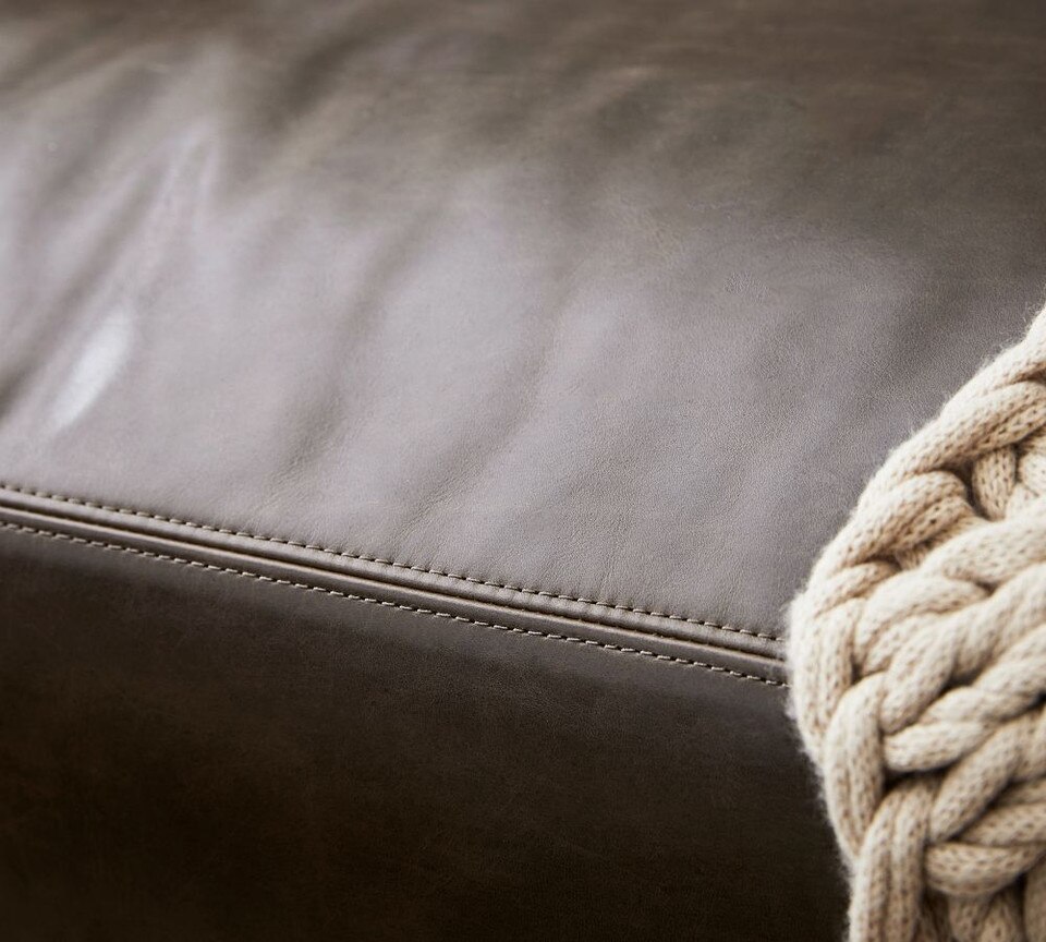 Turner Square Arm Leather Sofa Pottery Barn Australia